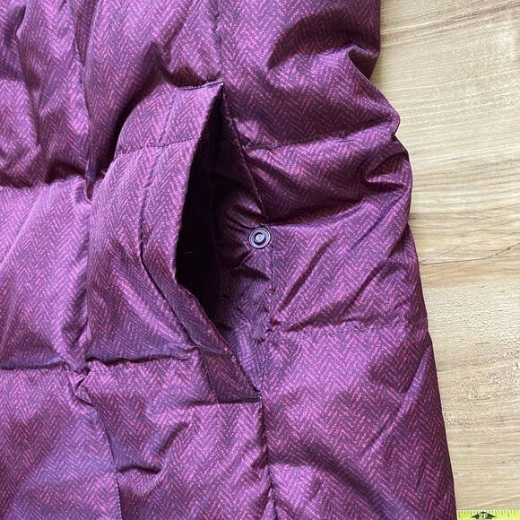 LANDS END L Plum Purple Herringbone Puffer Full Zip Down Feather Vest Outdoor - Picture 14 of 16